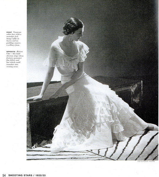 1930s-fashion-ruffled-dress-vintage-advertisement 1930s fashion advertisement for a ruffled dress