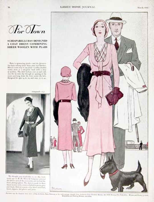 1930s-fashion-schapearelli-pink-vintage-advertisement 1930s elsa schiaparelli advertisement