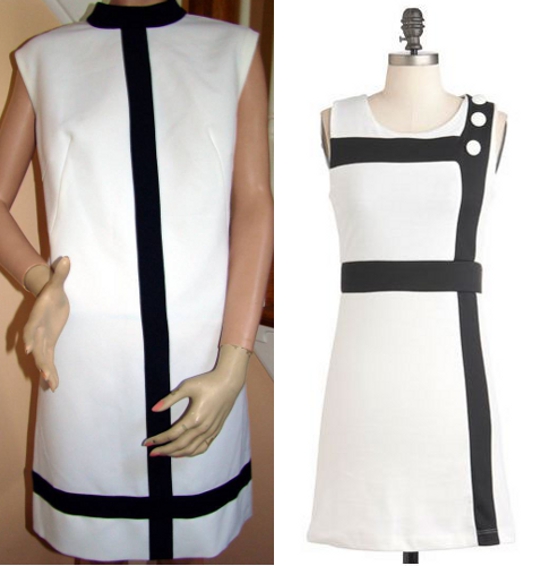 1960s-mod-fahion-mondrian-black-white-dress mod fashion dress