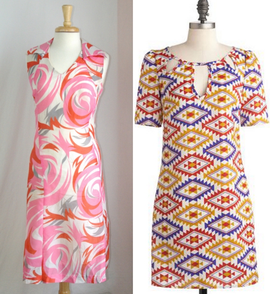 1960s-mod-fashion-abstract-dress abstract printed dresses