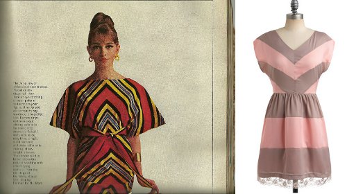 2-modcloth-womens-vintage-fashion-outfit-chevron-stripes vintage fashion stripes mccalls magazine 1960s