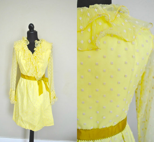 60s-vintage-polka-dot-dress-etsy 60s dress polka dots