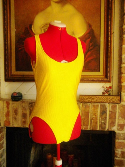 80s bright yellow swimsuit 1980s bright yellow vintage swimsuit