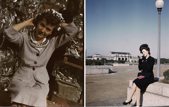 1940s World War Two Fashion women wearing blazers during world war two