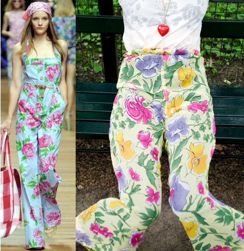 D&G floral and vintage palazzo pants D&G spring 2011 compared to vintage palazzo pants