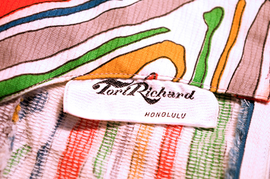 Date Vintage Clothing tori richard of honolulu vintage clothing tag