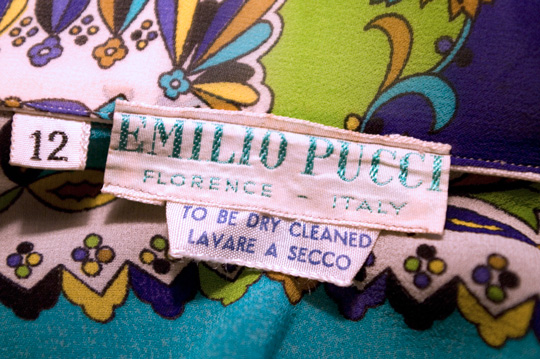 How to Date Vintage Clothing emilio pucci 1960s vintage tag