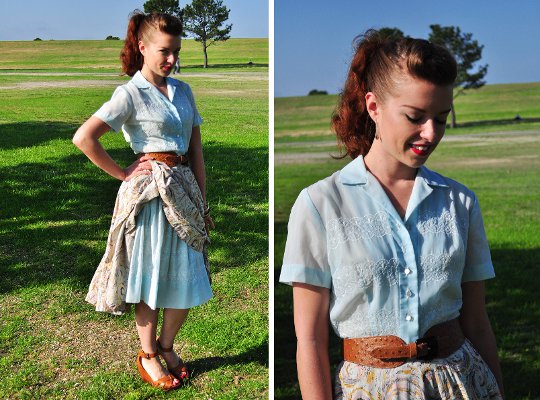 1950s Vintage Shirtwaist Dress Styled 1950s vintage shirtwaist dress styled