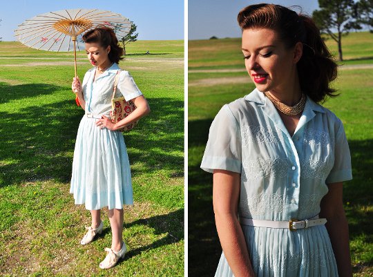 1950s Vintage Shirtwaist Dress Styled 1950s vintage shirtwaist dress styled
