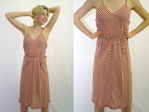 orange-striped-vintage-dress-giveaway womens vintage fashion photos