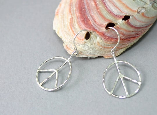peace earrings from etsy