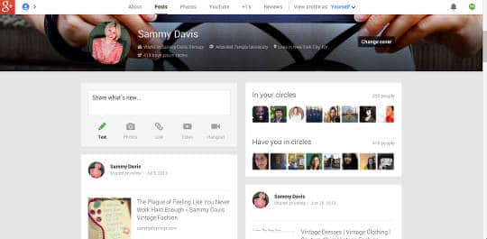 social media for vintage sellers google +