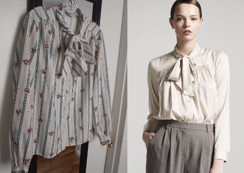 thrifted-ascot-vs-new-ascot-blouse how to save money thrift shopping