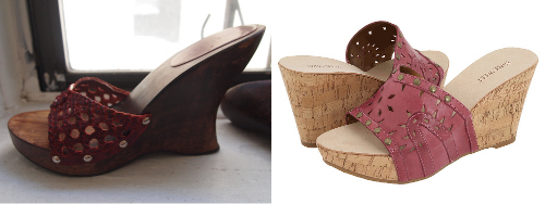 thrifted-nine-west-vs-new-nine-west-platform-wedges how to save money thrift shopping