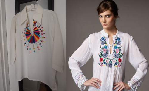 thrifted-peasant-blouse-vs-new-peasant-blouse how to save money thrift shopping