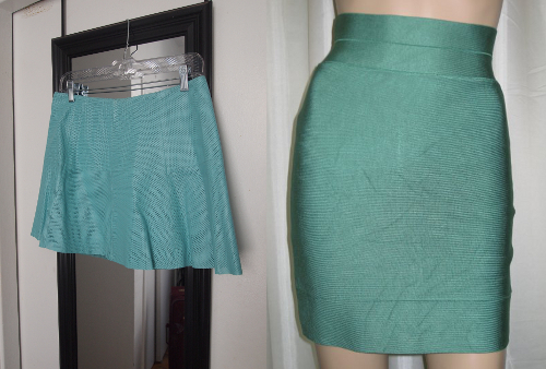 thrifted-sea-green-mini-vs-herve-ledge-mini how to save money thrift shopping